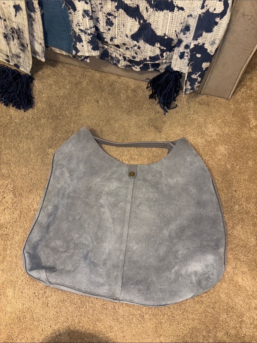 Kurt Geiger Soft Pebbled Hobo Bag in Mauve Gray - Classic Everyday Shoulder Tote - Picture 7 of 8